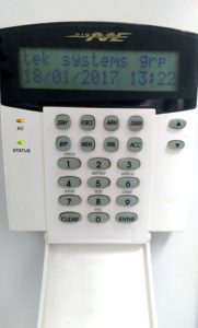 alarm keypad example